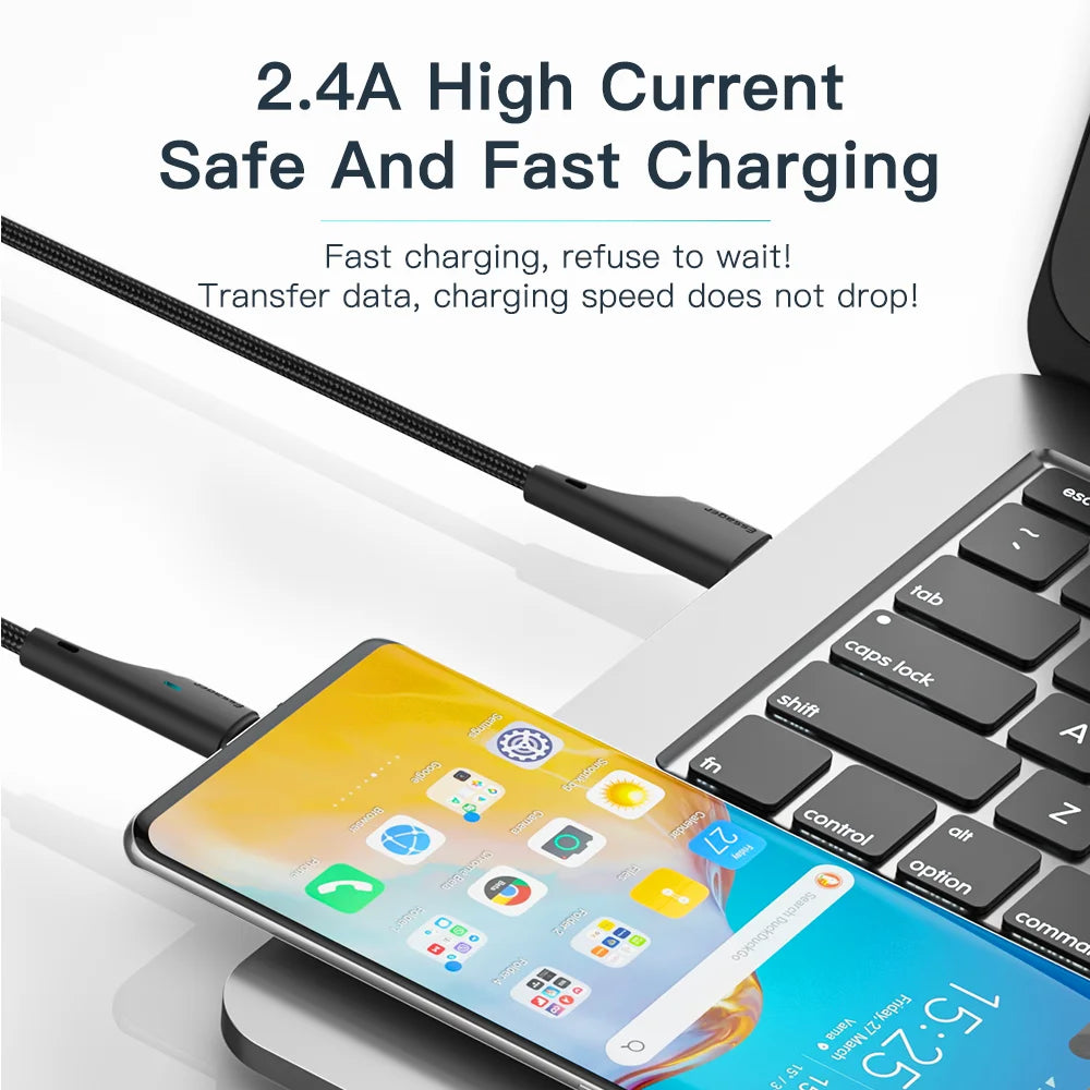 Essager Micro USB Cable Fast Charging Data Cable For Xiaomi Realme