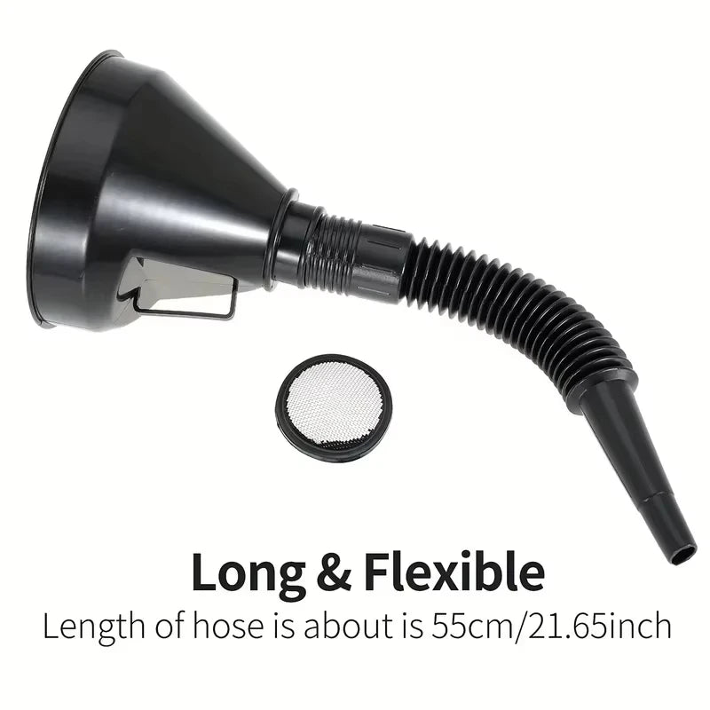 1 Pc Multi Functional Flexible Automotive Fuel Funnel: Spill-Proof