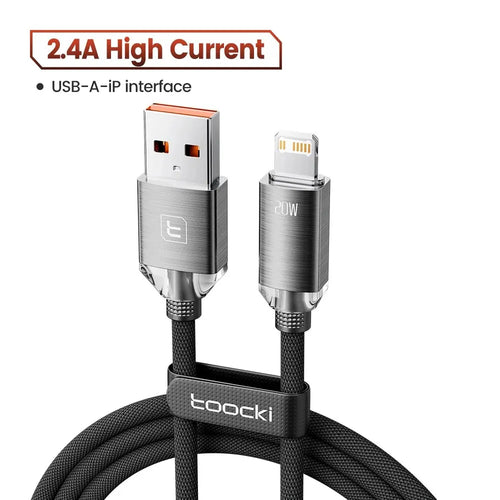 Toocki USB Cable for iPhone 14 13 12 Pro Max 2.4A Fast Charging