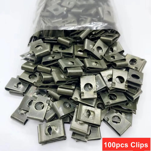 100pcs Metal Self Tapping Fasteners for Auto Ushaped Clip Screws