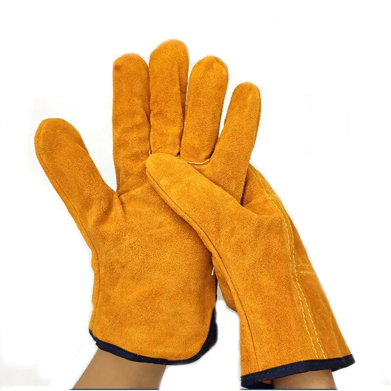 Men Work Gloves Soft Cowhide Driver Hunting Driving Farm Garden