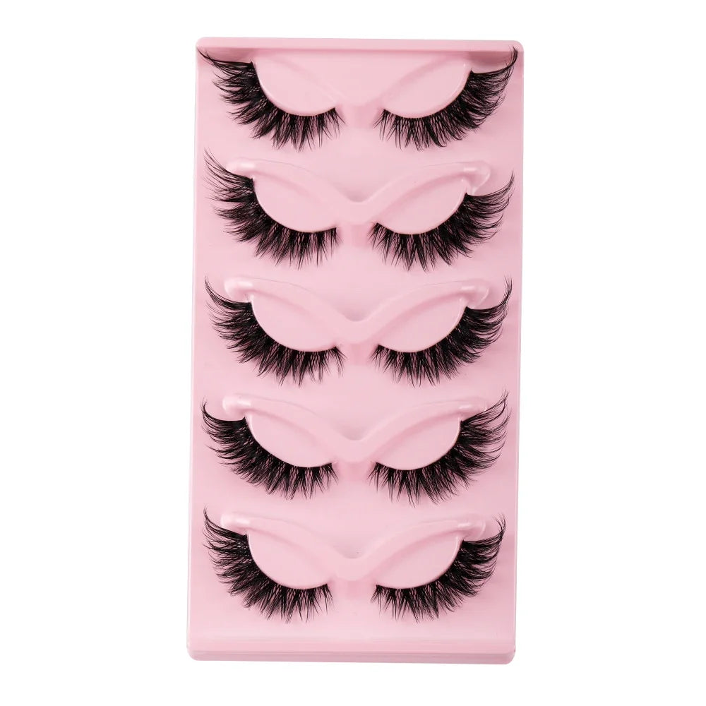 5 Pairs Cat Eye Lashes Faux Mink Eyelashes Natural long Manga Lashes