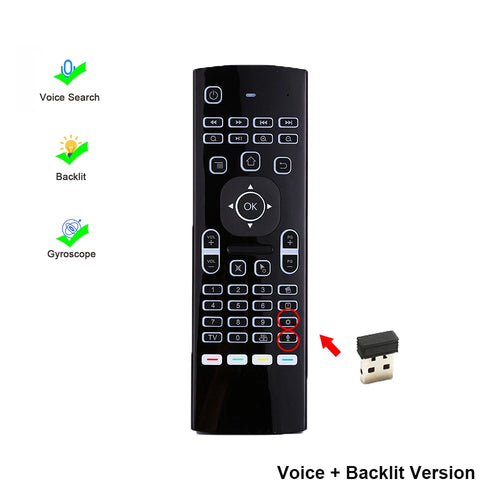 MX3 Backlit Air Mouse Smart Voice Remote Control 2.4G RF Wireless