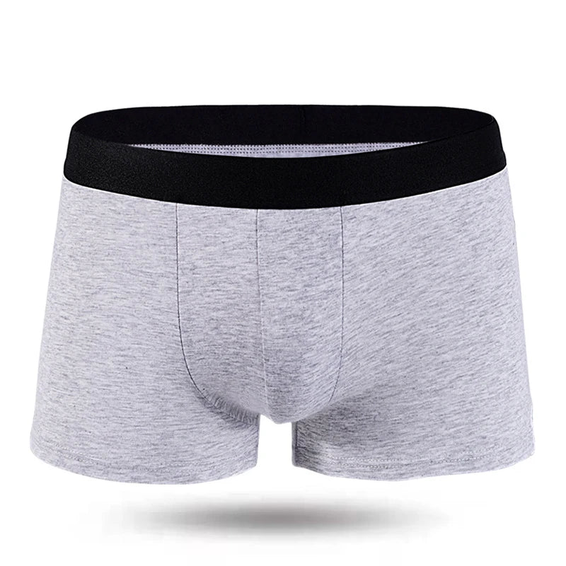 10Pcs Pack Men Panties Solid Color Underwear Male Brand Boxer And