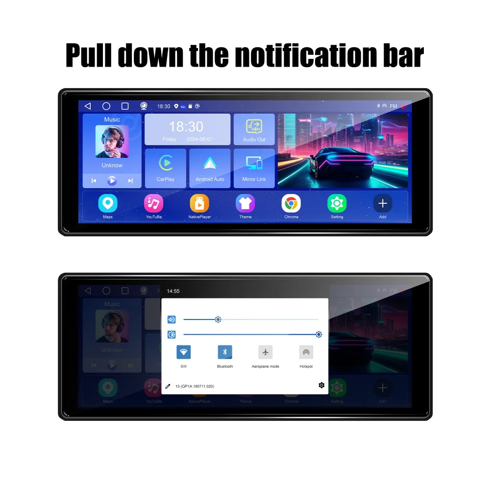 10.26 Inch2G+32G Android 13 Car DVR Wireless CarPlay & Android Auto