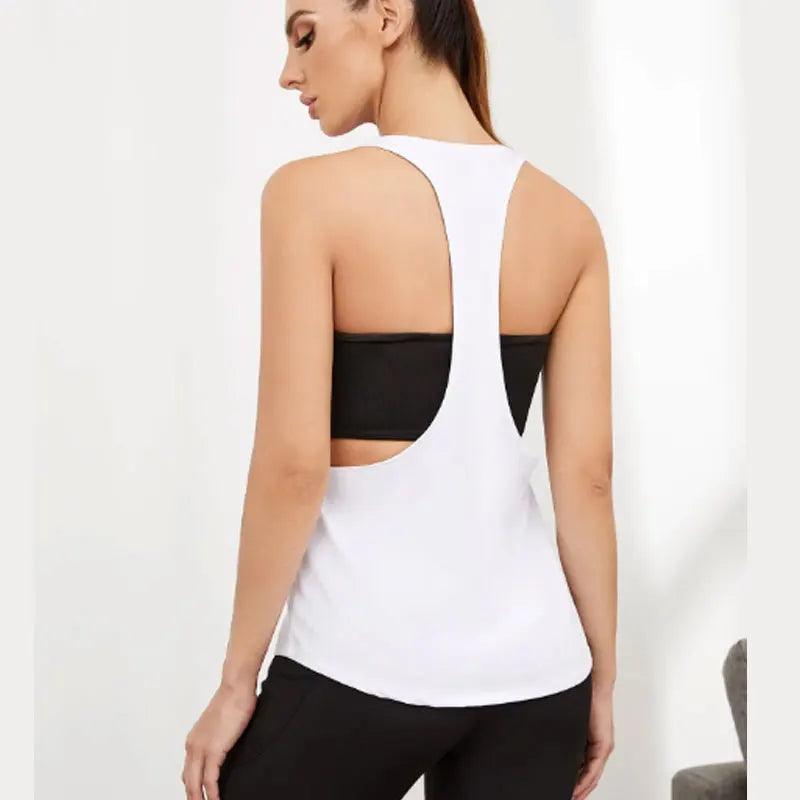 Women's Sports Smock Fitness Sports Vest T-shaped Quick Drying Slim