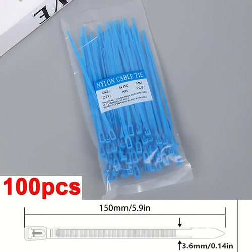 100 Reusable Cable Ties, Cable Lock Loop Nylon Ties Removable,