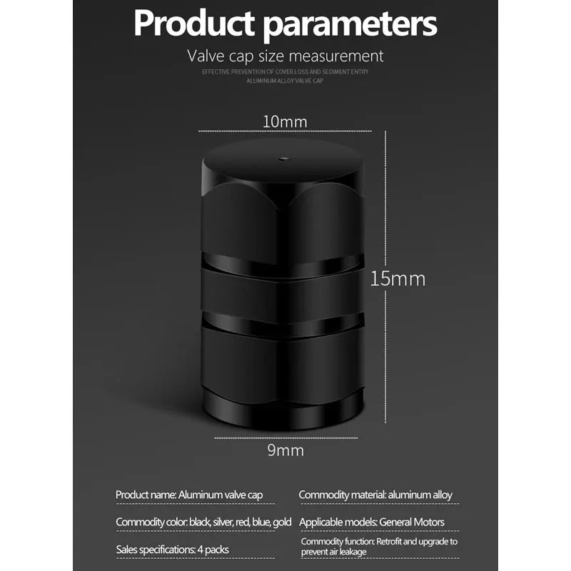 10pcs Car Wheel Tire Valve Caps Aluminum Tyre Rim Stem AirtightCovers