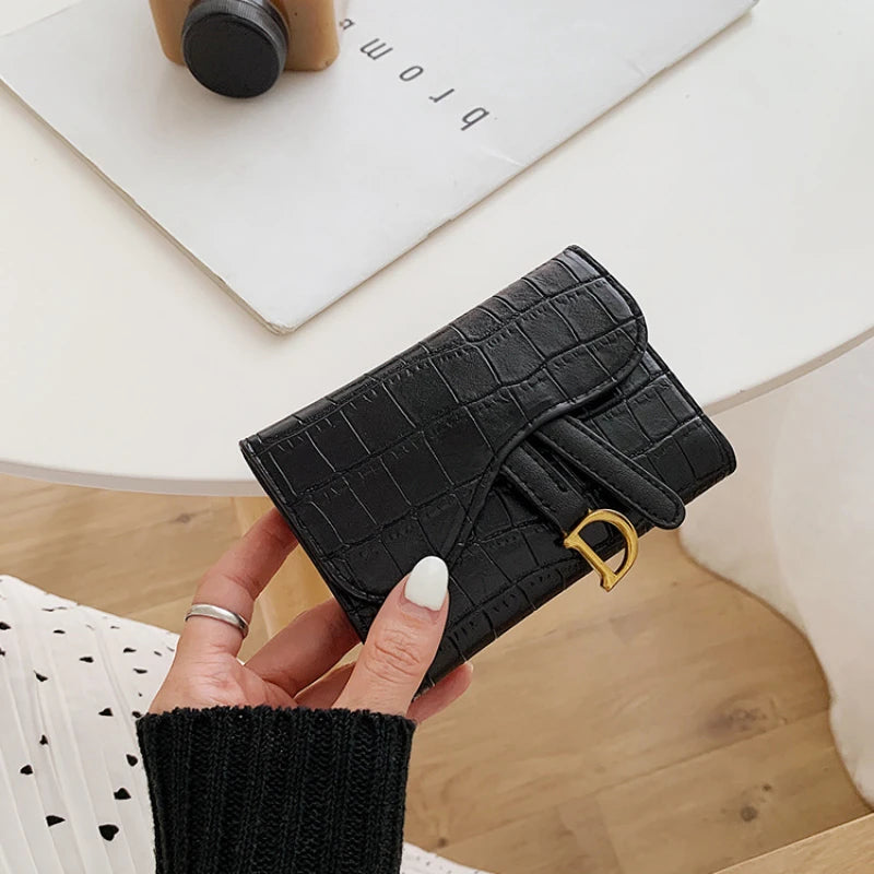 Women's Wallet Short 2023 New Korean Style D Letter Buckle Coins