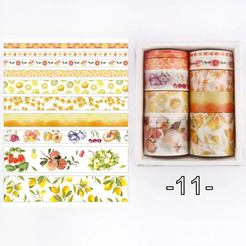 10 Rolls/box 11 Models Washi Tape Cute Illustration Style Decorative