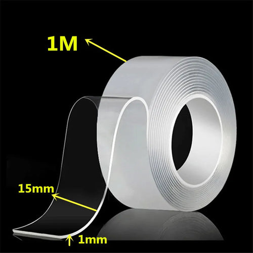 1m 2m 3m 5m Nano Tape Double Sided Tape Transparent Reusable