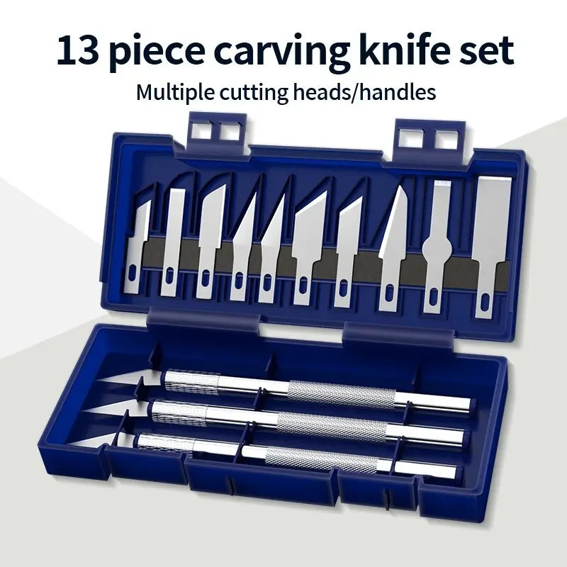 13Pcs Metal Carving Knife Pen Style Art Seal Cutting Manual