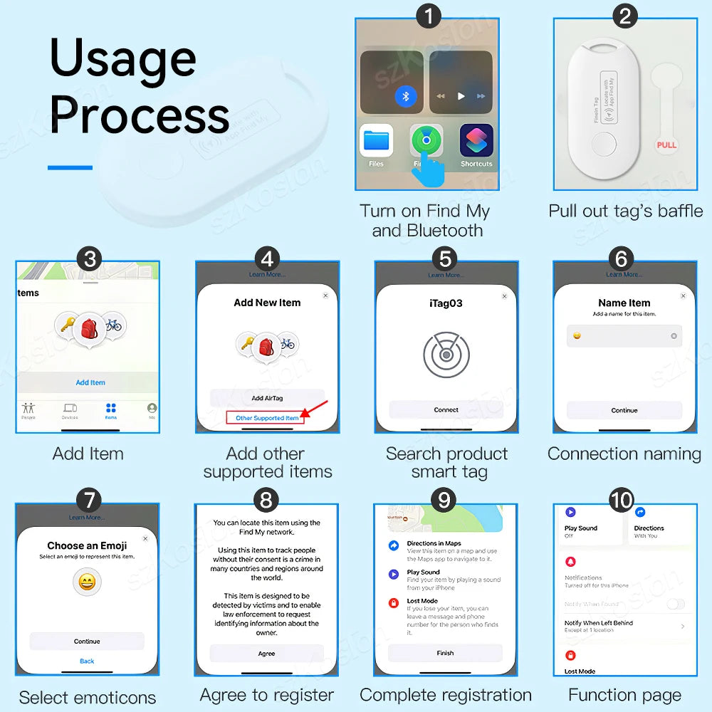 Mini GPS Tracker Works with iOS Find My APP MFI Smart Tag Key Finder