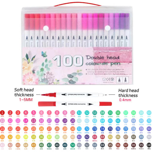 12-262 Colores Double Pen Tip Markers Brush Pens Set Painting