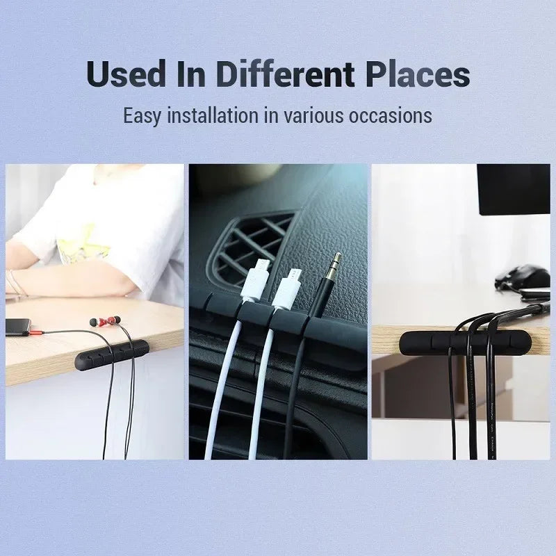 1/2pcs Silicone USB Cable Organizer Cable Winder Desktop Tidy