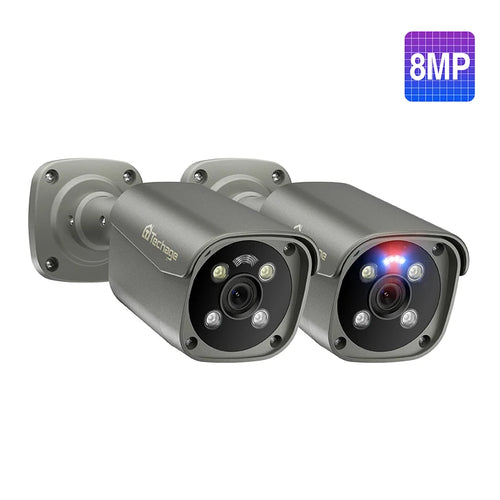 Techage UHD 4K 8MP 5MP Security POE Camera Smart AI Human Detect