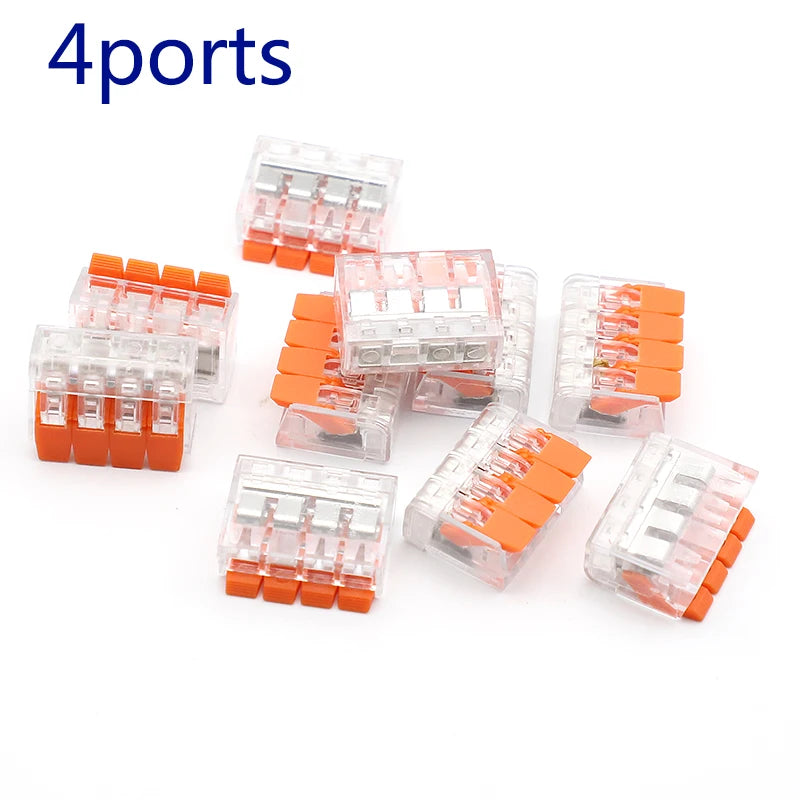 10Pcs Box Electrical Lever Wire Connectors 5 Port Electric Cable Clamp