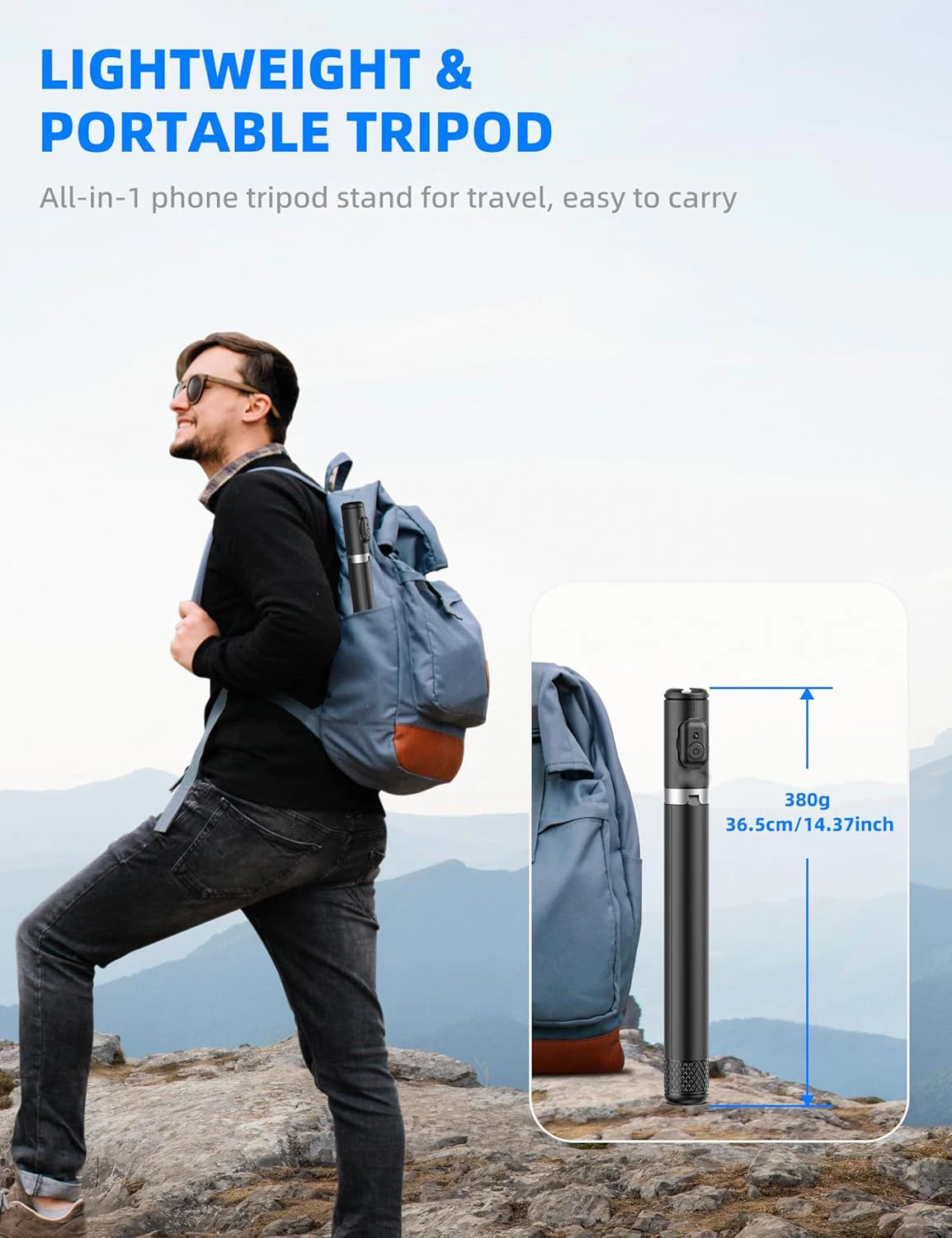 Selfieshow Selfie Stick with Wireless Bluetooth Remote Portable 72