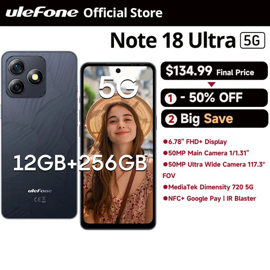 【World Premiere】Ulefone Note 18 Ultra 5G Smartphone 12GB RAM(6+6)