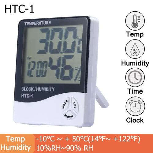 1/2Pcs HTC-1 HTC-2 LCD Electronic Humidity Meter Smart Electric