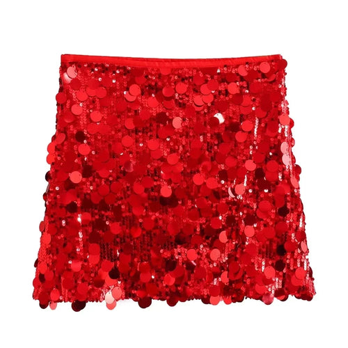 ASDS Mini Skirt For Women Sexy Sequin Short Skirts Vintage Y2k Women