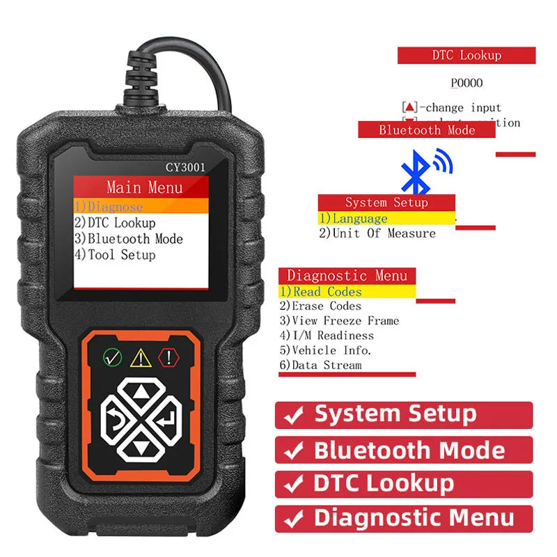 1 PC Automotive Fault Detection Device CY3001 OBD2 Reading Card Engine