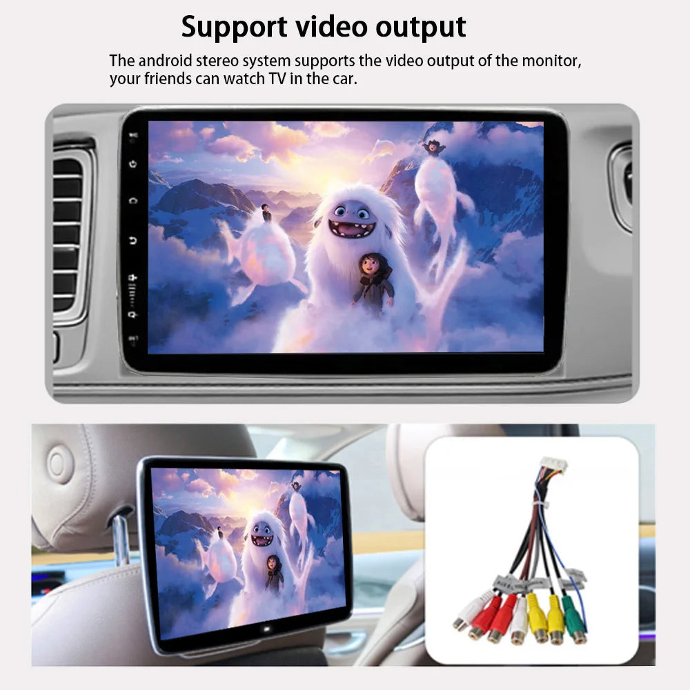 1din Android14 9/10inch Car Stereo Radio Rotate Touch Screen For