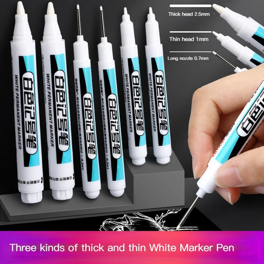1/4Pcs White Permanent Paint Pen set for Wood Rock Plastic Leather