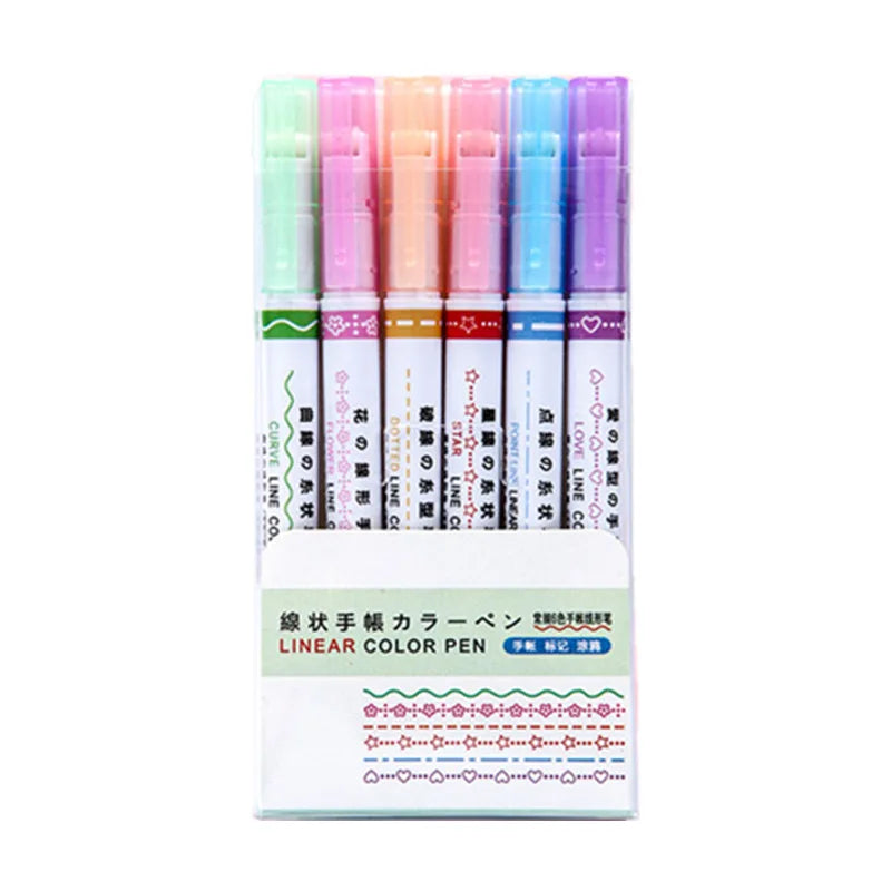 Lace outline pen, curved line pen, fluorescent highlighter, roller