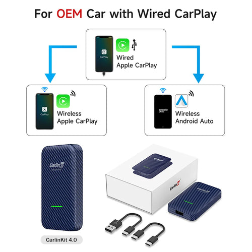 CarlinKit 5.0 & CarlinKit 4.0 Wireless CarPlay Android Auto Waze Music