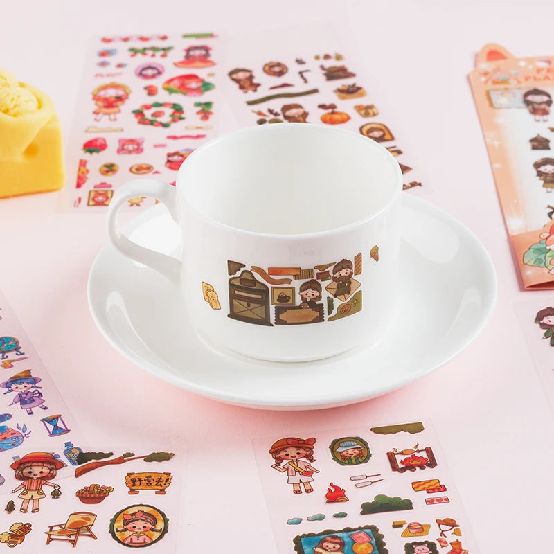 150PCS+ Card Kawaii Scrapbooking Bicycle Decals Gift Frog Students