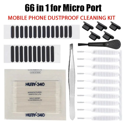 66PCS Mobile Phone Speaker Charging Port Cleaning Set Dust Plug for