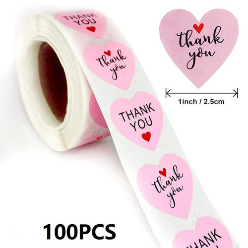 100-500PCS Thank You Stickers New Rolling Merci Children's Stickers