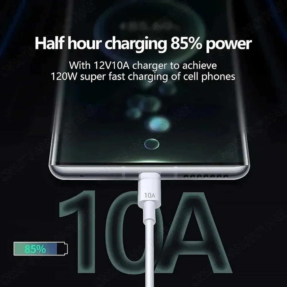 120W 10A USB Type C USB Cable Super Fast Charing Line for Xiaomi