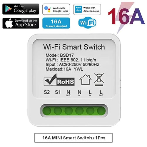 16A Wifi Smart Switch 2 Way Wireless Control DIY Light Switches Smart