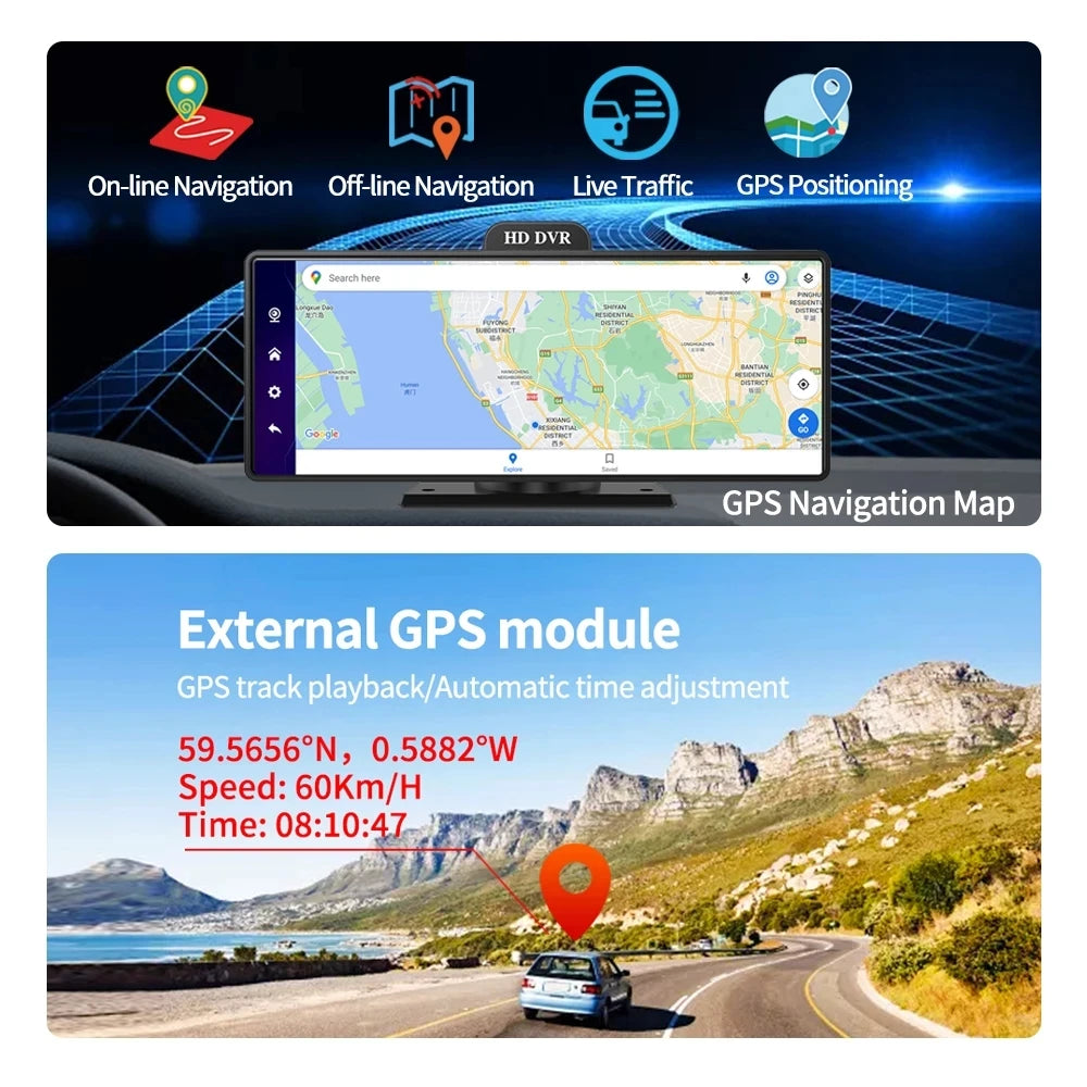 10.26 Inch 4G+64G Android 13.0WIFI Car Rearview Mirror Stream Media