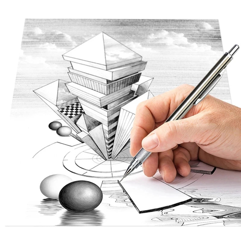 0.5 0.7 0.9 1.3 2.0mm Mechanical Pencil Set Full Metal Art Drawing