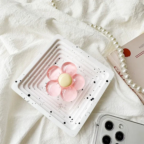 1pc Transparent Resin Candy-Colored Flower Phone Holder Foldable