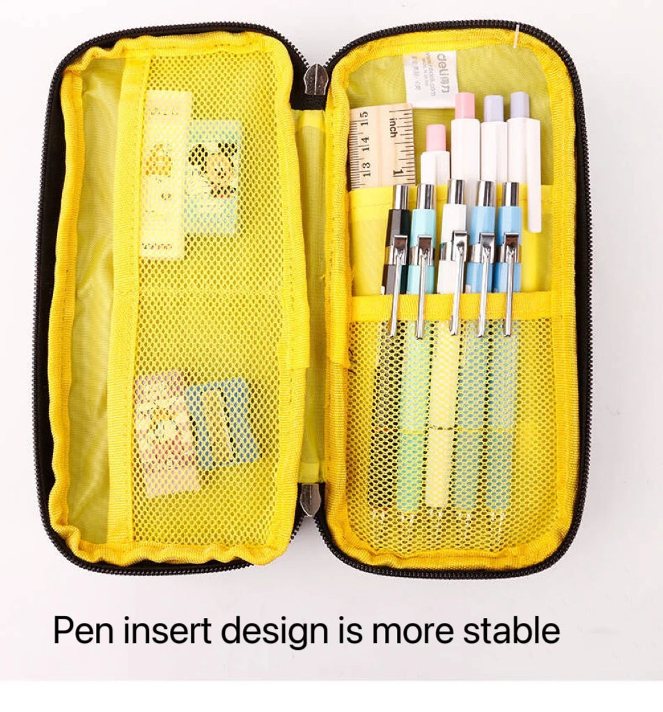 1 Pcs Black Large Capacity Pencil Case Stationery Cute Boy Girl Gift