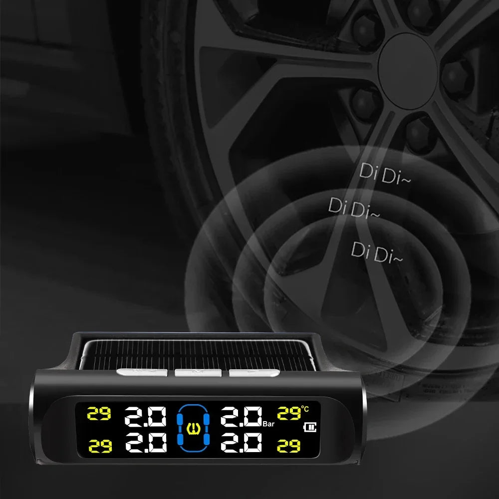 Intelligent TPMS Solar Tyre Pressure Monitoring System Parking Sensors