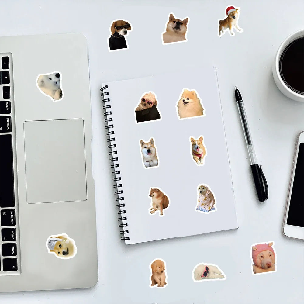 10/50/100pcs Funny Dog Stickers Cartoon Cute Decals Toy Stationery