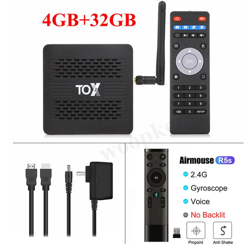 Woopker TOX3 TV BOX Amlogic S905X4 TVBox Android 11 4GB/32GB 2T2R