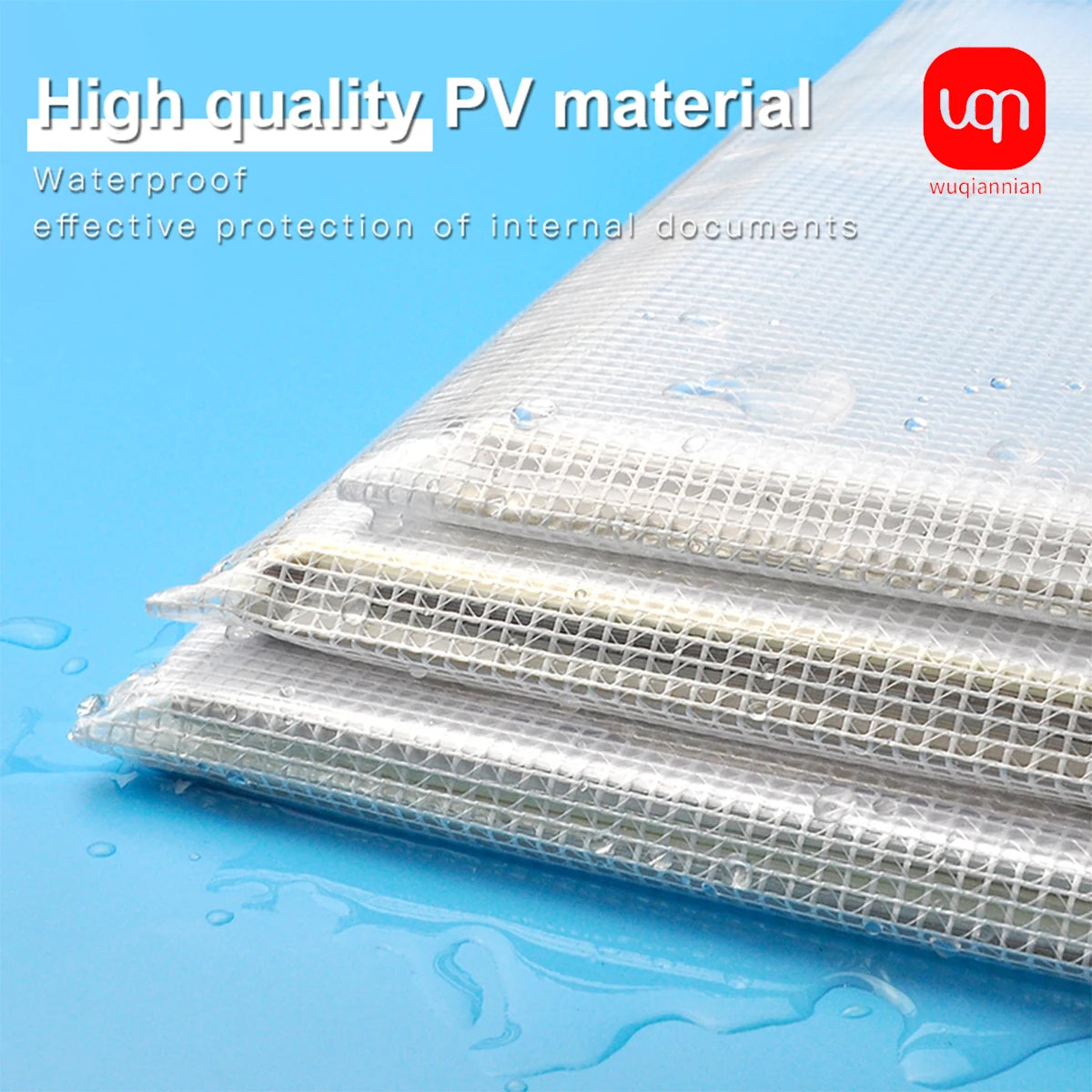 10pcs transparent zip A4 plastic mesh waterproof storage bag for