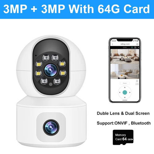 Smar 6MP WiFi Camera with Dual Screens Two-Way Audio Baby Monitor