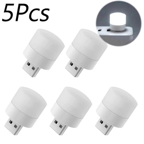 1/10Pcs Mini USB Night Light Warm White Eye Protection Book Reading