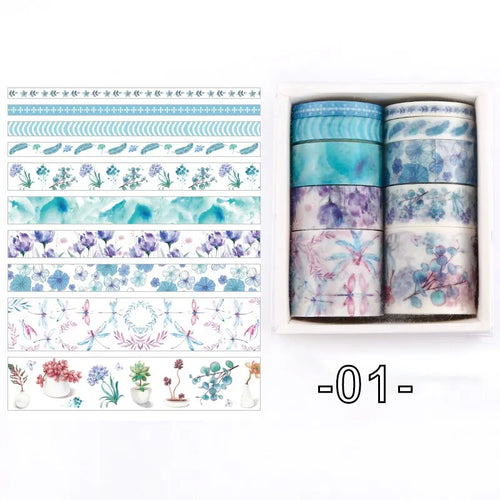 10 Rolls/box 11 Models Washi Tape Cute Illustration Style Decorative