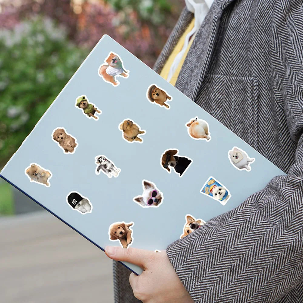 10/50/100pcs Funny Dog Stickers Cartoon Cute Decals Toy Stationery