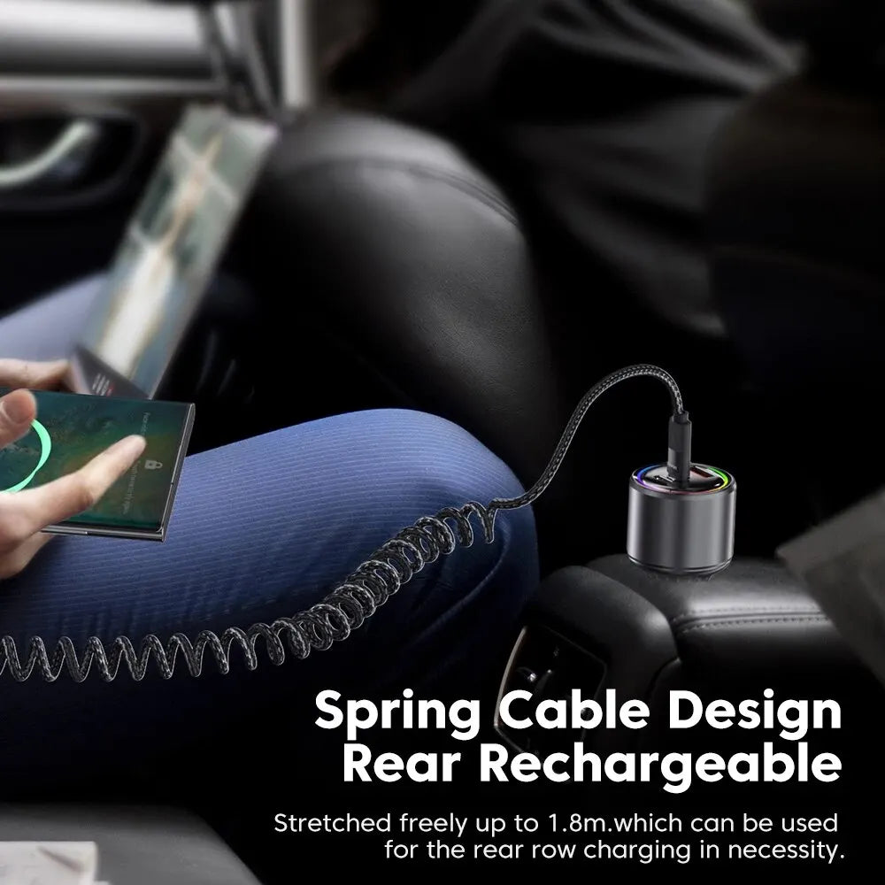 Toocki PD100W Type C To Type C Cable 5A Fast Charge USB C Spring Car