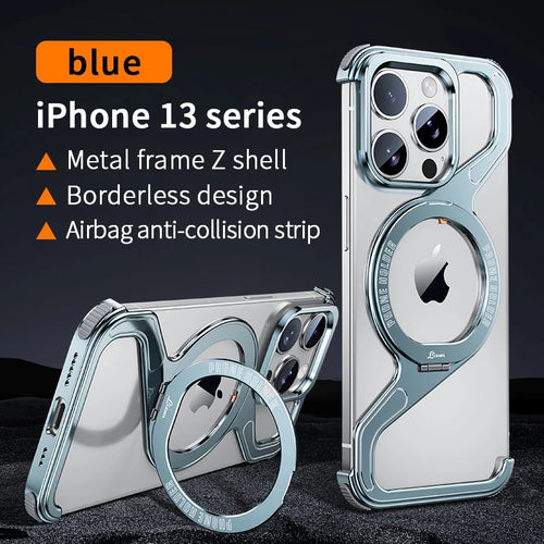 Magnetic Metal Snap-on Phone Case For Iphone 13 14 15 16 Pro Max Z