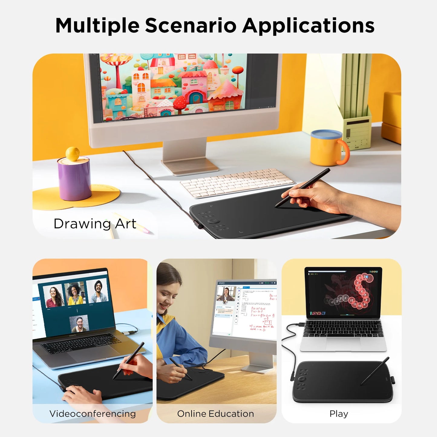 UGEE M908 Graphics Drawing Tablet 10 Inch 8 Hot Keys Scroll Wheel 16K